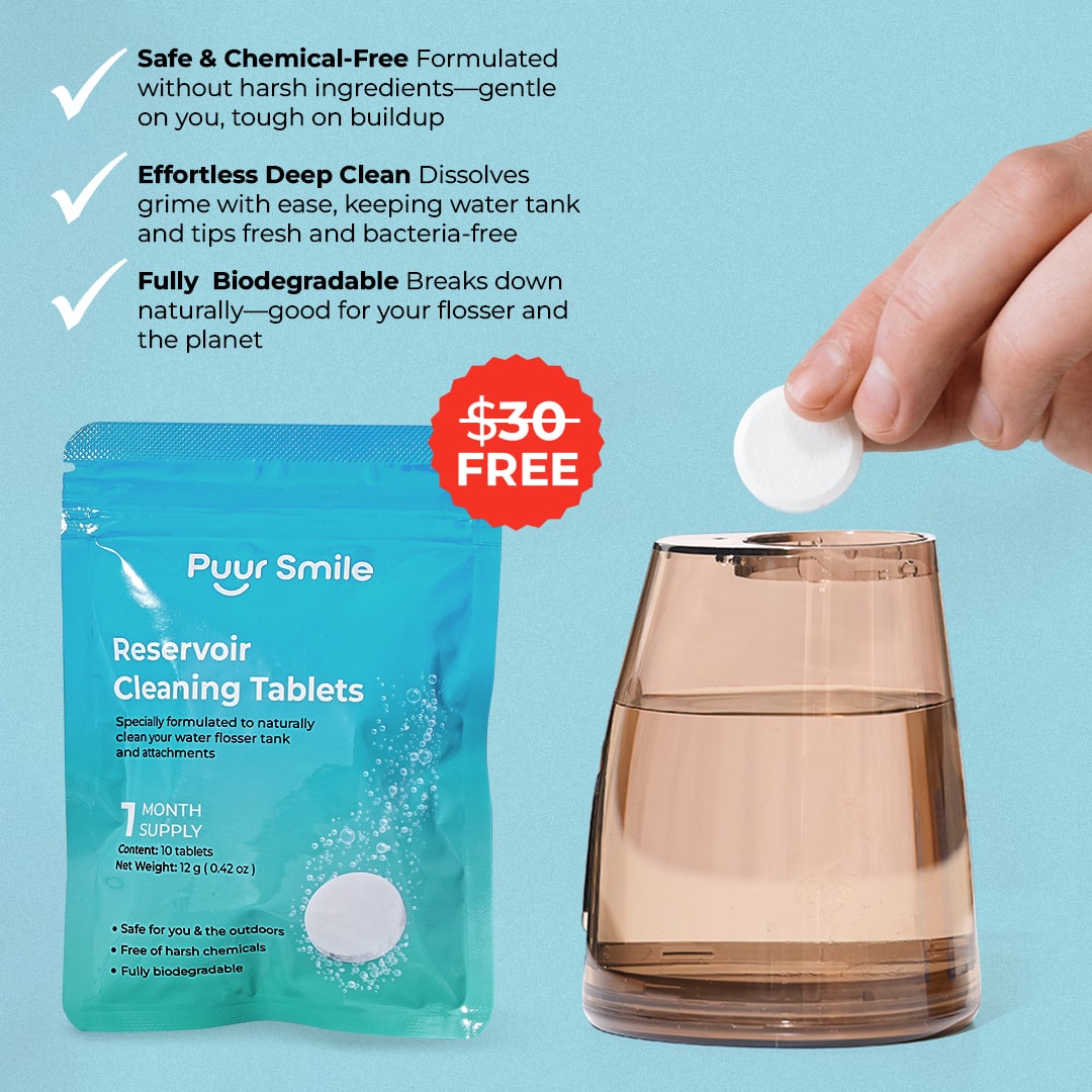 PUURSMILE ВОДА ФЛОСЕР – 55% ОТСТЪПКА В ЧЕРЕН ПЕТЪК + 4 БЕЗПЛАТНИ ПОДАРЪКА