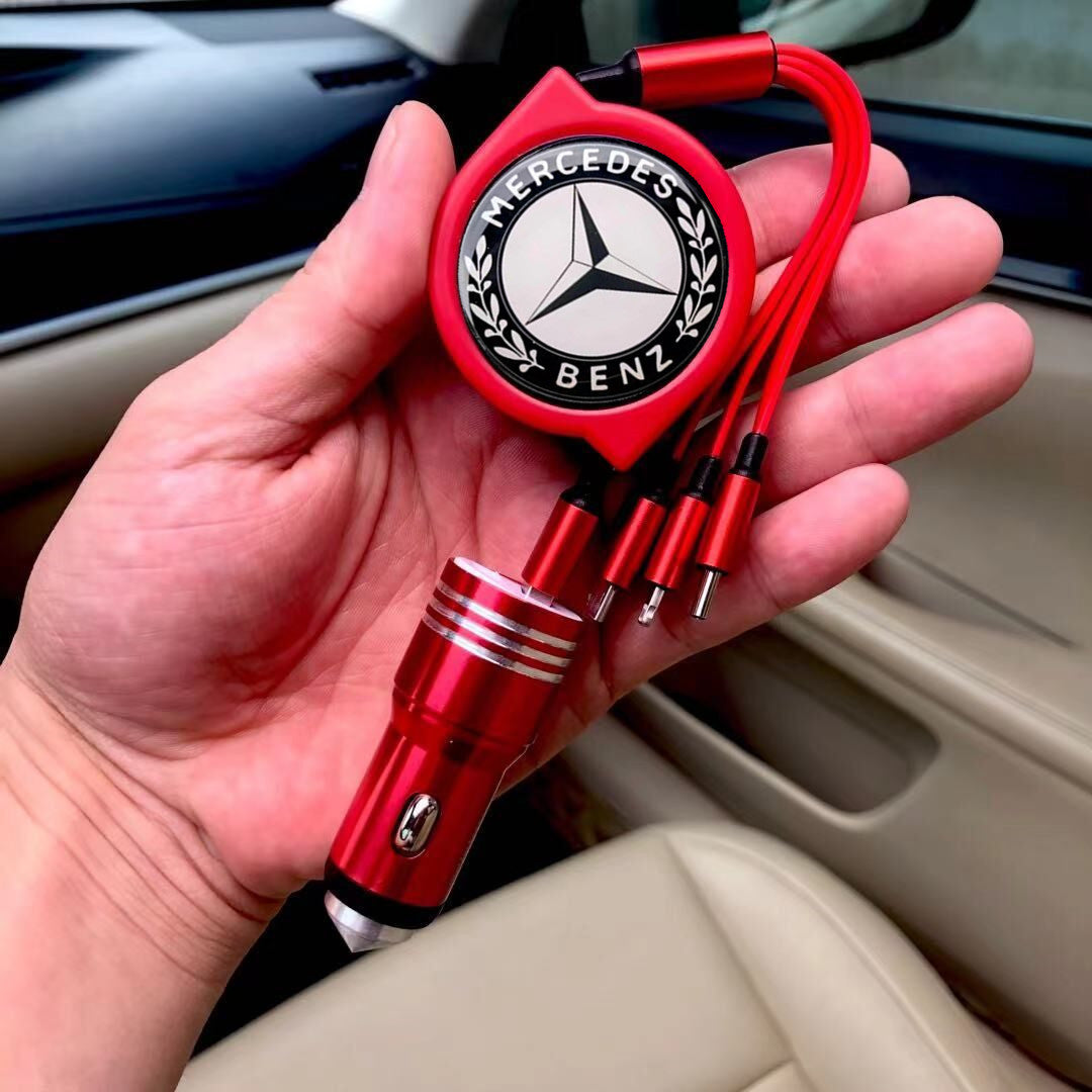 3 в 1 прибиращ се кабел за данни за кола + безплатно зарядно за кола