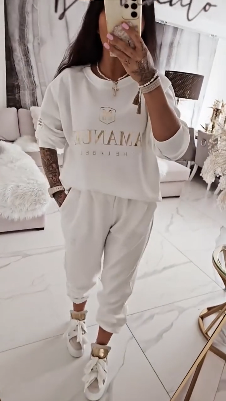 ⏳Офертата е ограничена във времето! ⏰Дамски ежедневен комплект, блуза с щампа и свободни панталони