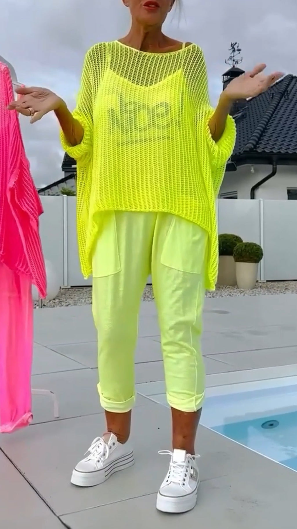 🌸Дамски гащеризон + свободен топ с разкроен шал