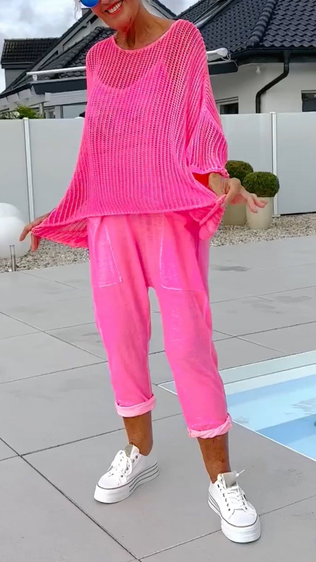 🌸Дамски гащеризон + свободен топ с разкроен шал