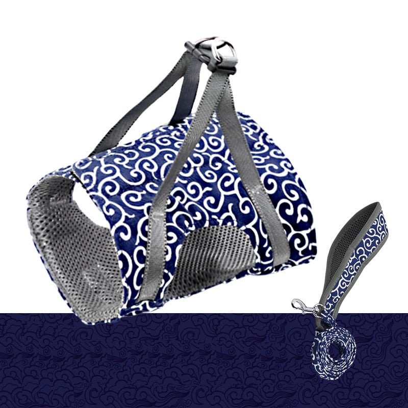 Повод за домашни любимци с предпазна лента за гърдите и колан