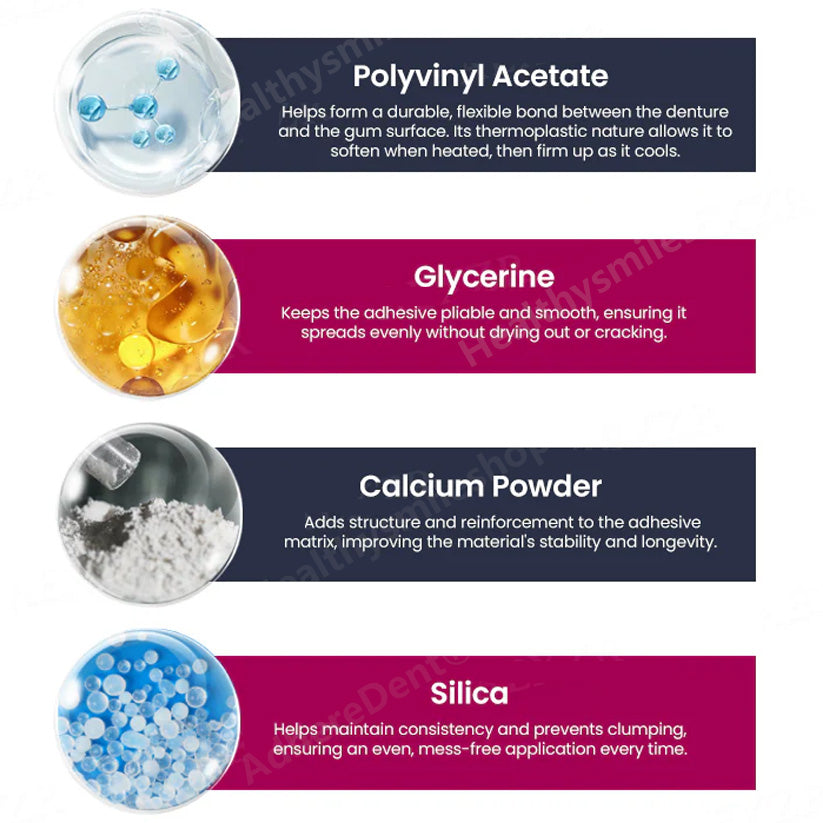 （🔥Купете 1, вземете 1 безплатно🔥）Термопластично лепило за протези AdhereDent, трайна фиксация на протези