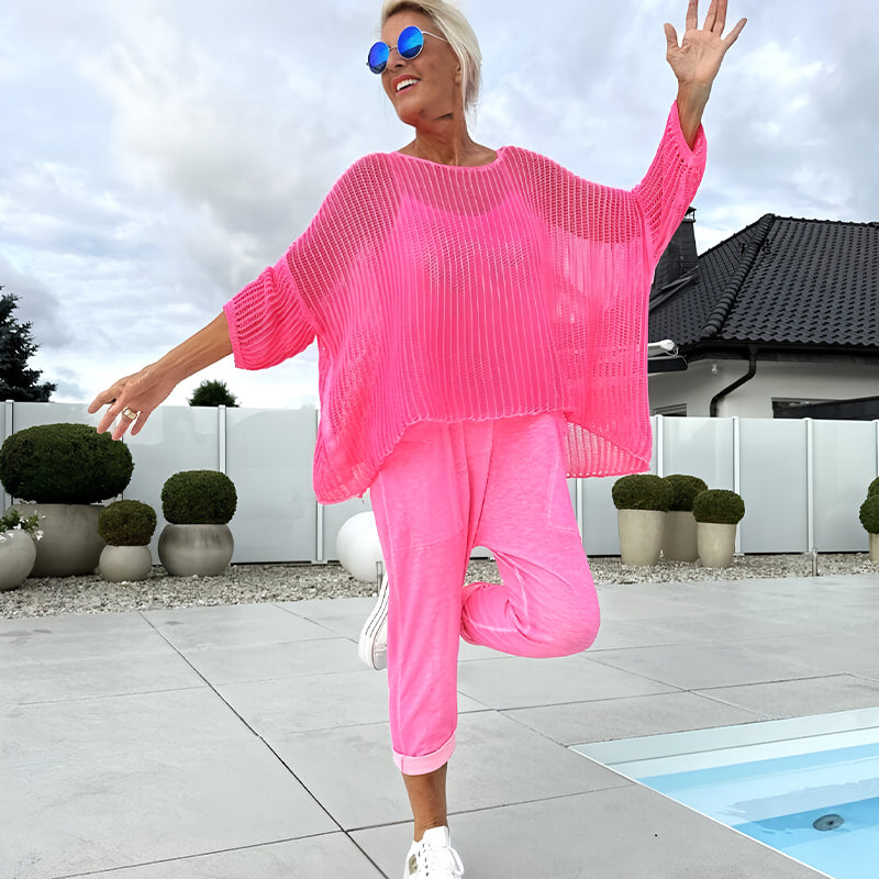 🌸Дамски гащеризон + свободен топ с изрез