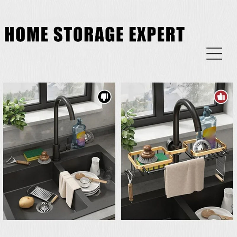 【🔥Нови продукти 2025】💧Устойчив на корозия алуминиев сифон за кран - практично място за съхранение до мивката