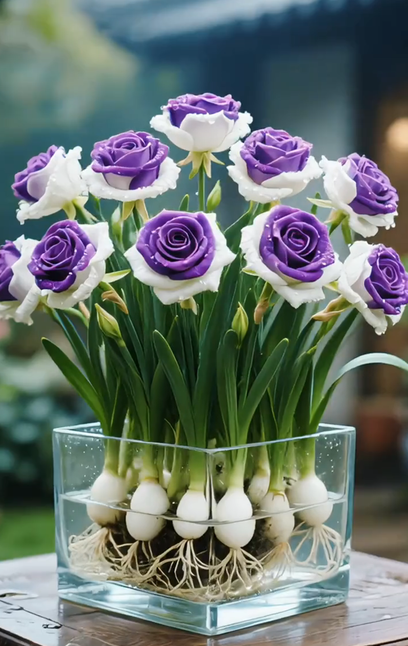 🌈Хидропонни, редки, двуцветни розови луковици: цветно чудо на природата 🌹