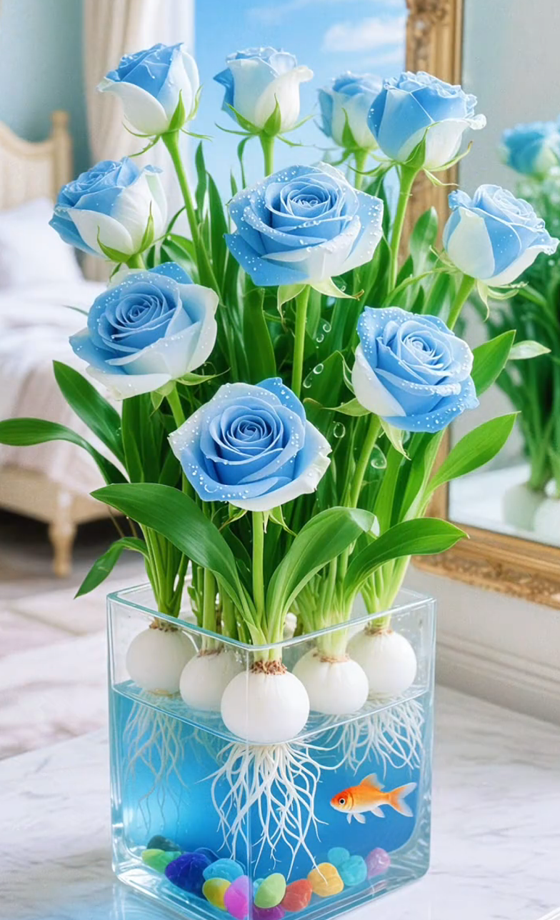 🌈Хидропонни, редки, двуцветни розови луковици: цветно чудо на природата 🌹