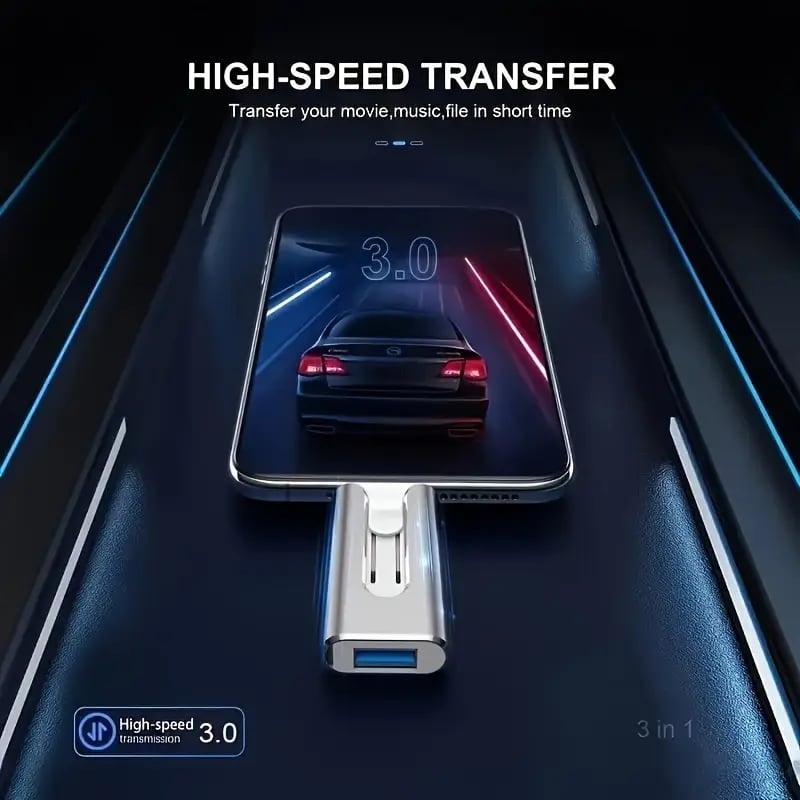 32~256GB Micro USB + 8-пинов + USB 3.0 4 в 1 U-диск за мобилен телефон, компютър