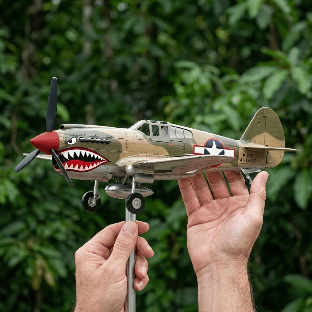 Вятърна мелница с военен самолет Shark Mouth