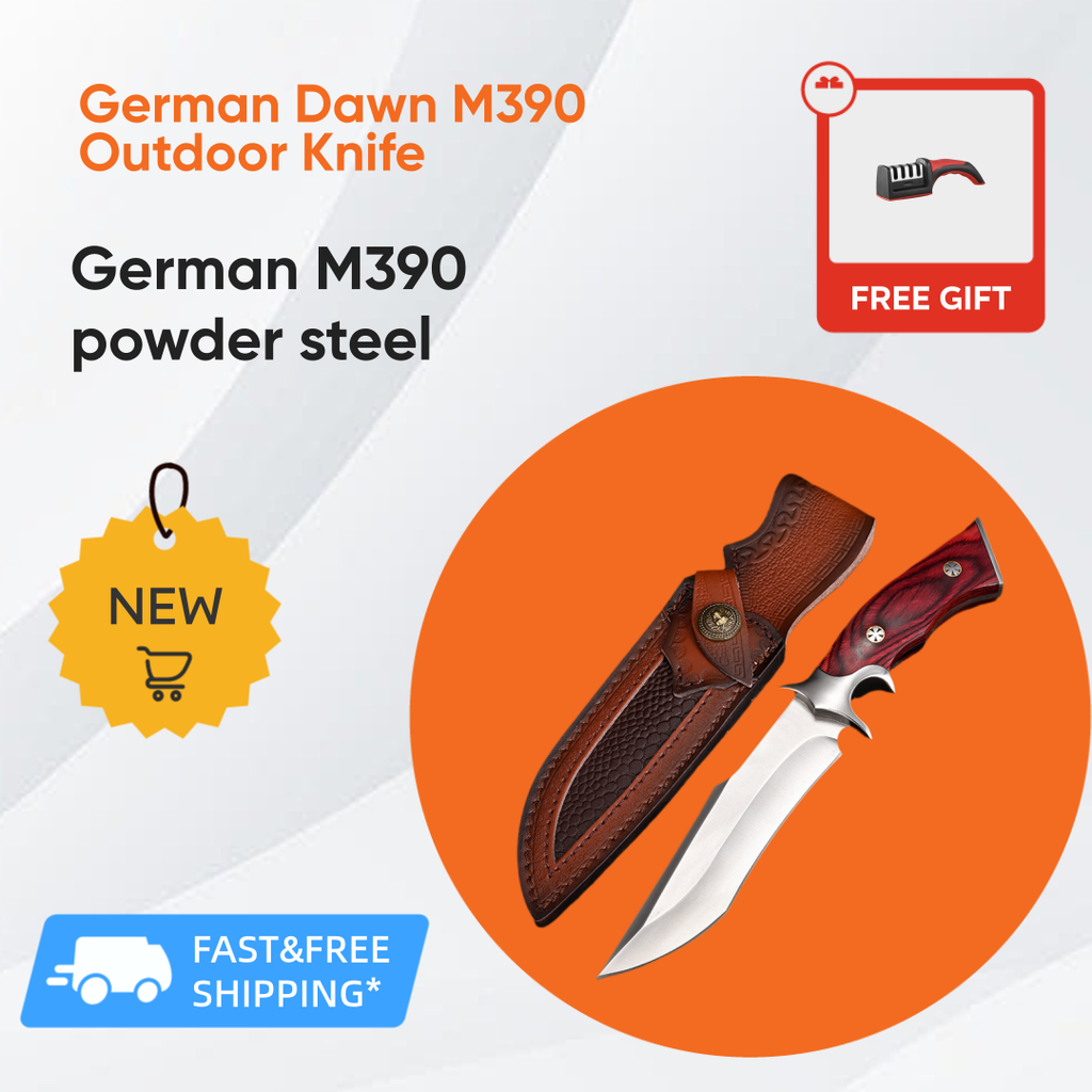 🔥Német Dawn M390 kés fa nyéllel és rövid nyéllel