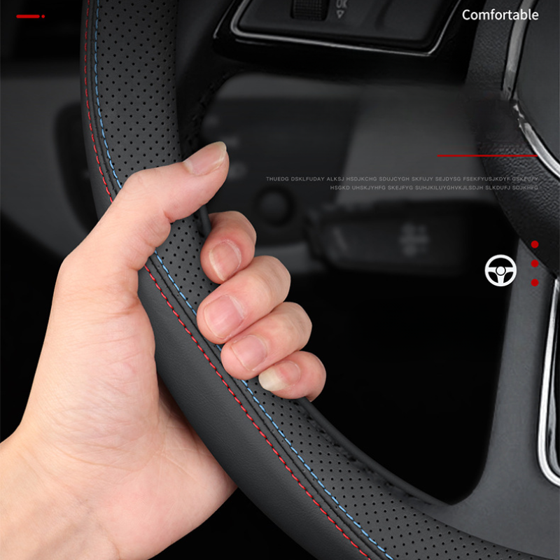 Висококачествен калъф за волан от кожа Nappa – Луксозен комфорт, дишаща конструкция и целогодишна издръжливост