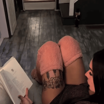 Чорапи до коляното от гъши пух за Коледа