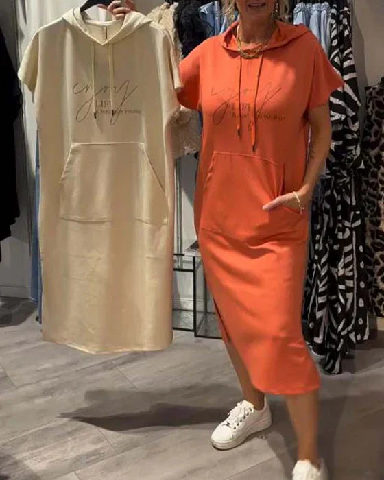 💥🔥👗[S-5XL]2025 új nyári stílusú laza, kényelmes és légáteresztő nagyméretű pulóverruha