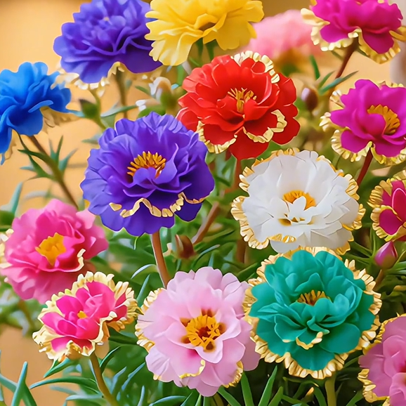 Златна дантелена портулака🌸✨ Разкошни двойни цветове за безпроблемно лято