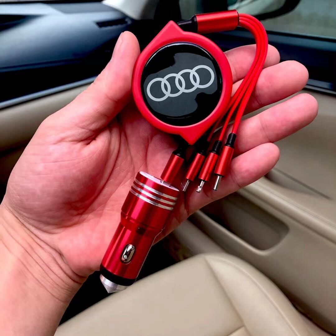 3 в 1 прибиращ се кабел за данни за кола + безплатно зарядно за кола