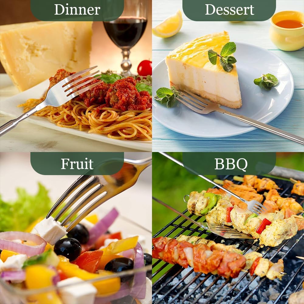 💥🔥 Телескопична вилица и лъжица от неръждаема стомана