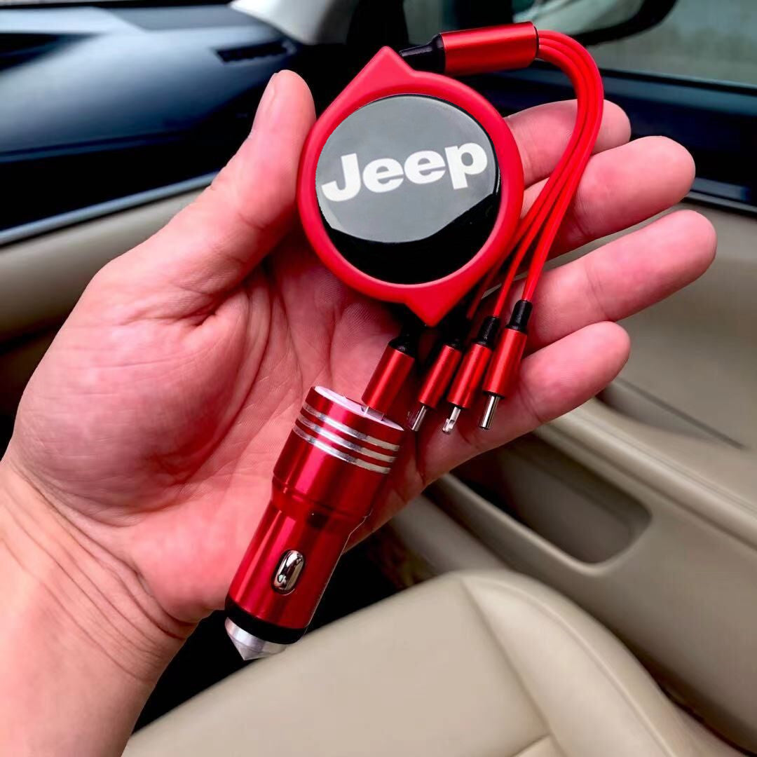 3 в 1 прибиращ се кабел за данни за кола + безплатно зарядно за кола