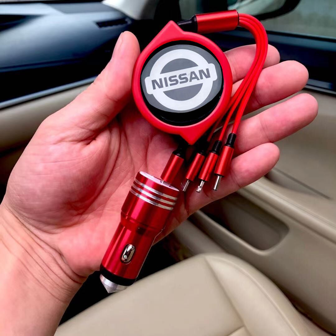 3 в 1 прибиращ се кабел за данни за кола + безплатно зарядно за кола