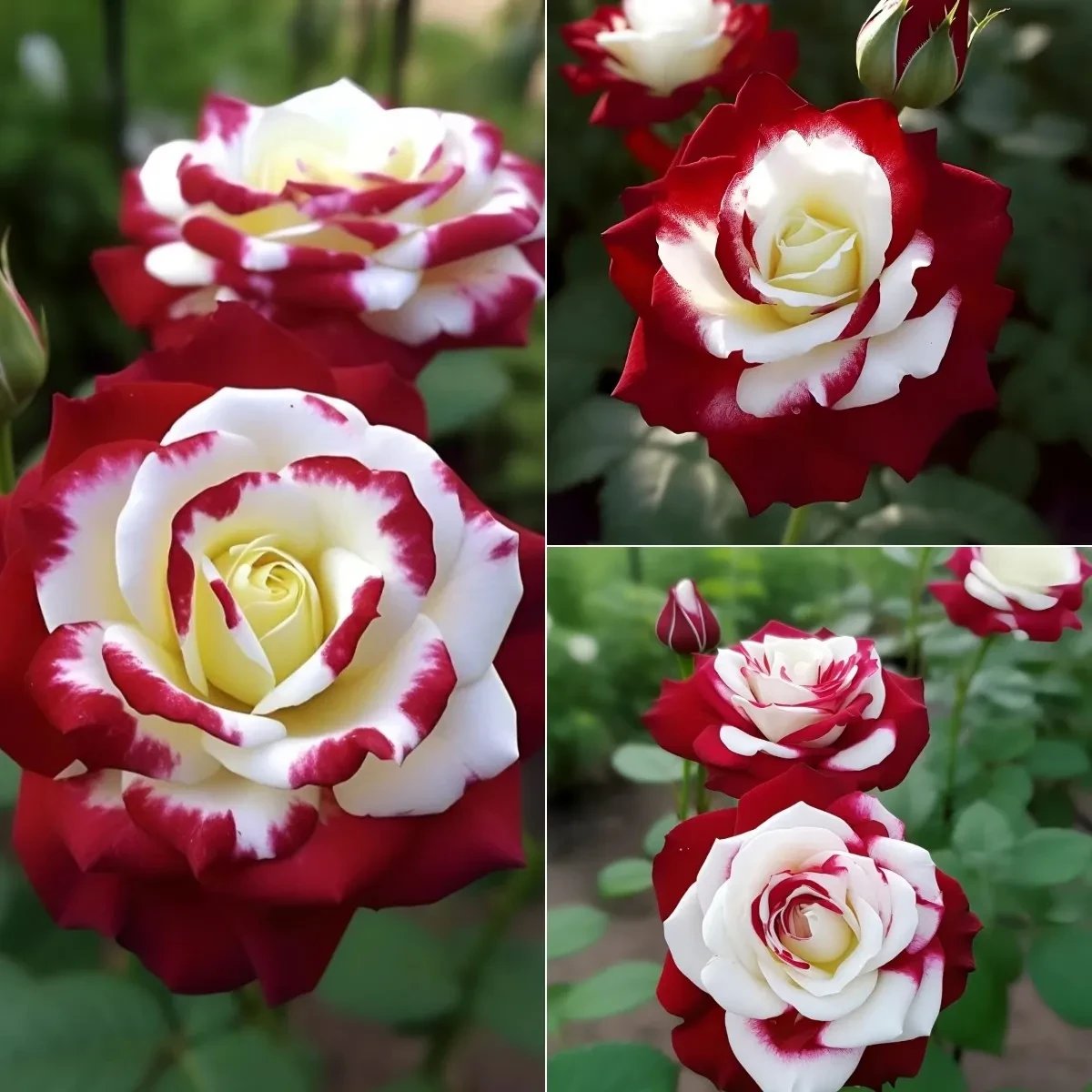 🌹 200/1000 бр. Редки семена на двойни червени и бели рози - Ярки градински цветове