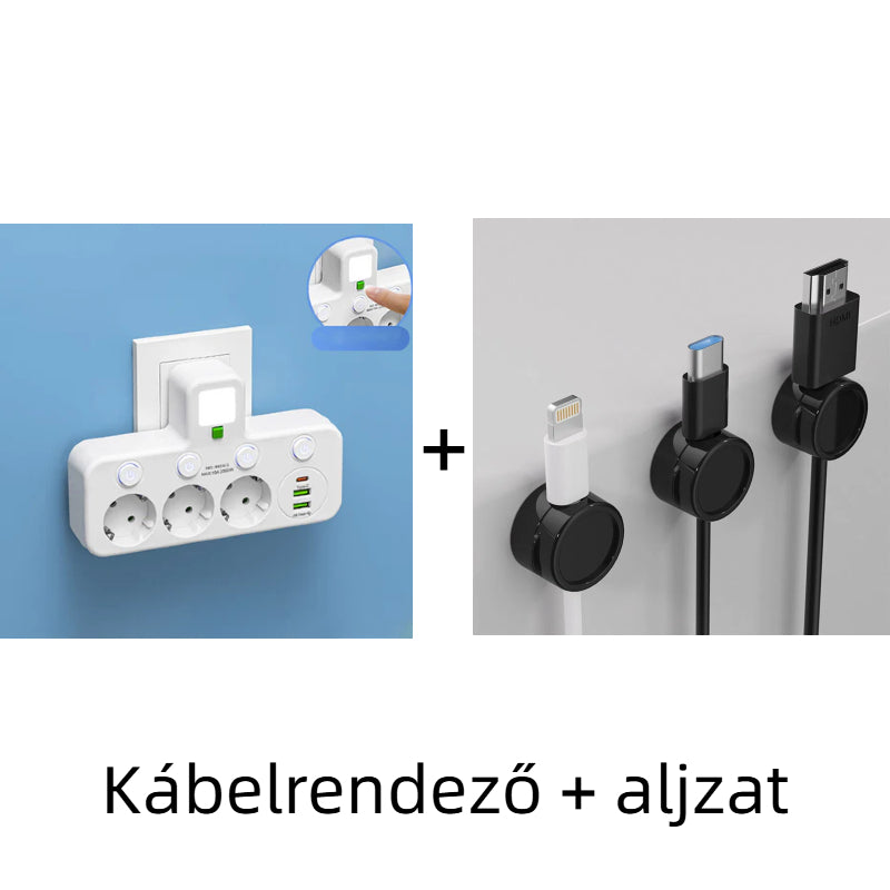 🔌⚡Интелигентен захранващ кабел с USB портове (EU щепсел)
