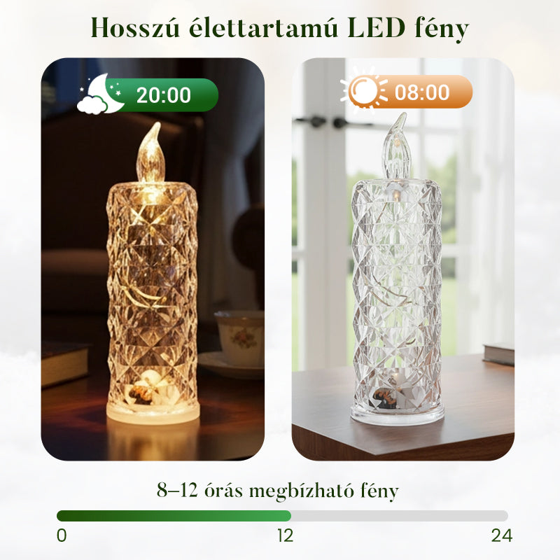【✨1+2 ingyenes 】Romantikus, elemmel működő LED-es láng nélküli gyertyák