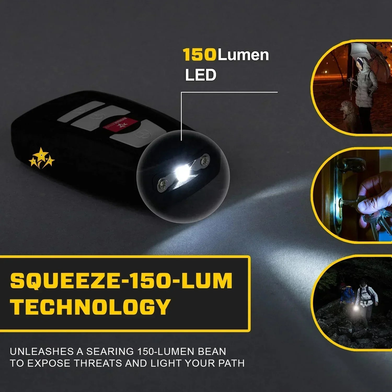 🔥 ⚡️ VOLTIC V77 3 в 1 електрошоков пистолет, фенерче и ключодържател за кола с аларма