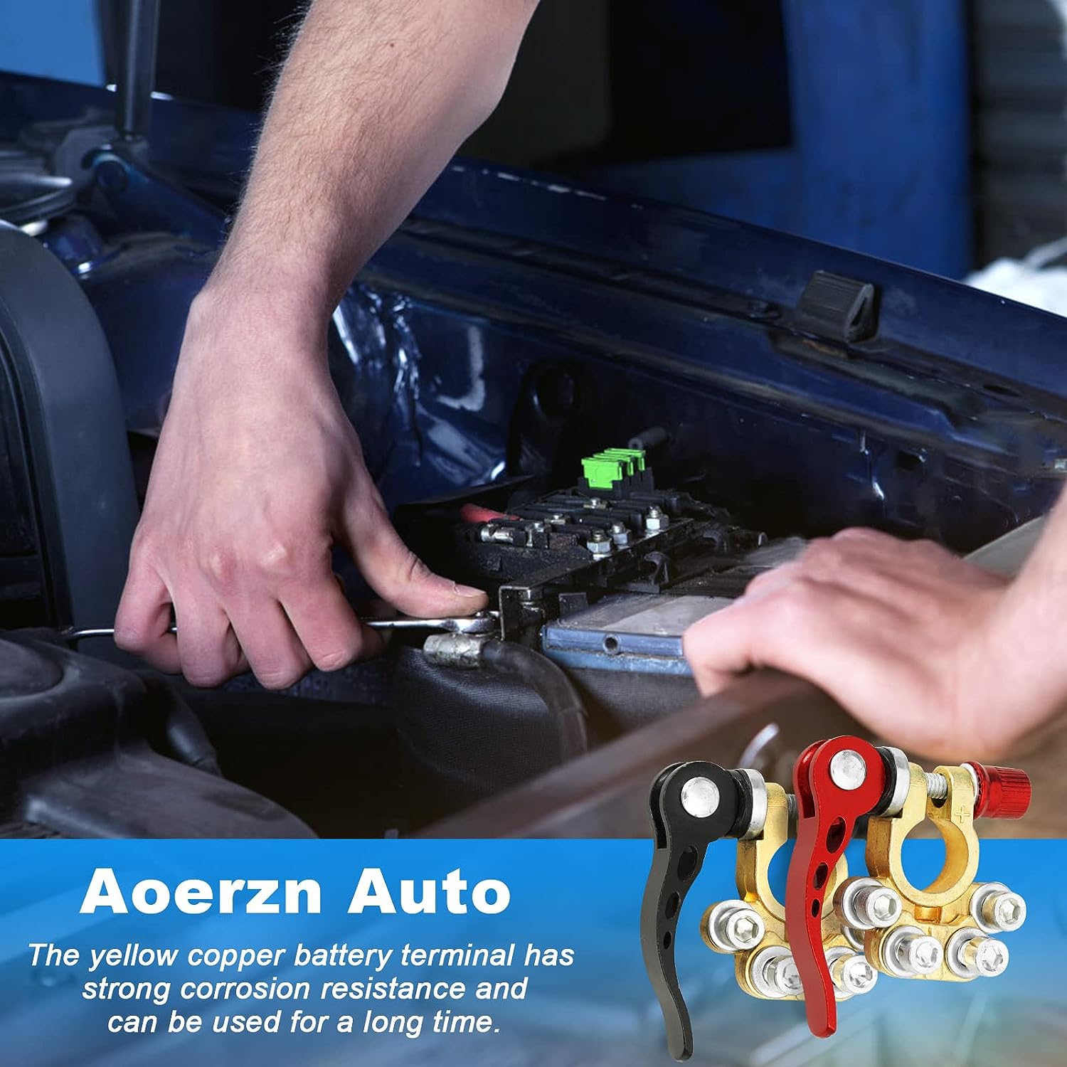 Бързо освобождаващ се конектор за автомобилен акумулатор с удебелена месингова глава