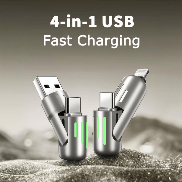 🔥4 в 1 USB кабел за зареждане, бързо зареждане⚡