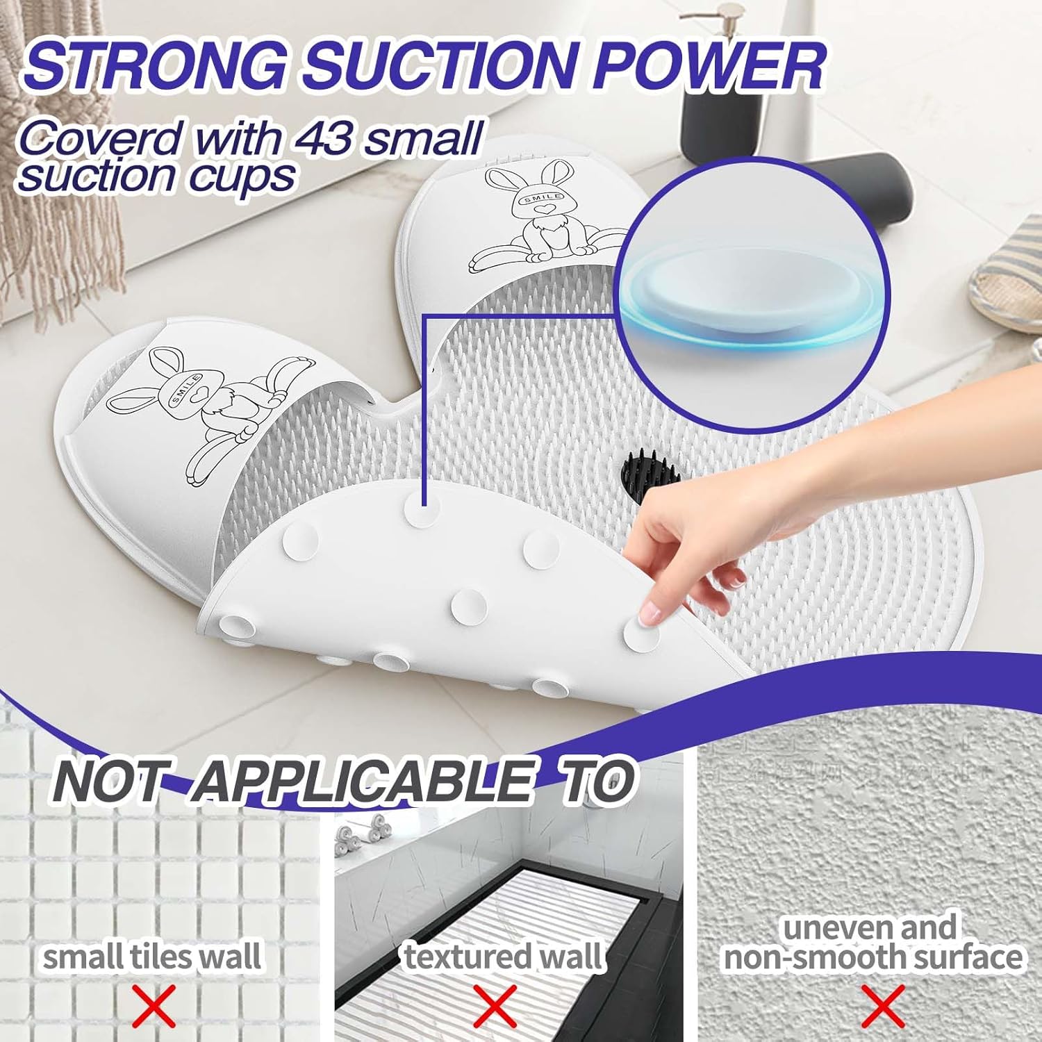 Изключително голяма постелка за почистване на крака под душа