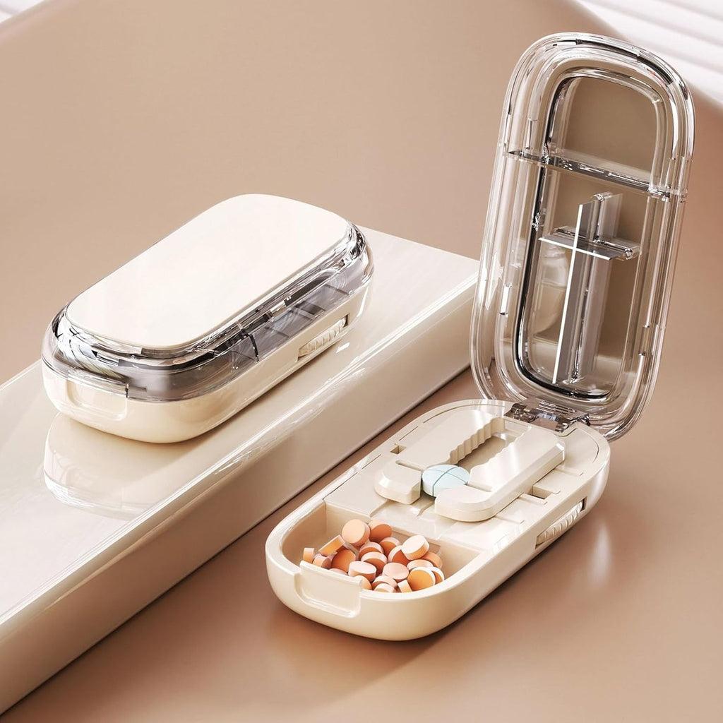 Többfunkciós tablettavágó és tárolódoboz