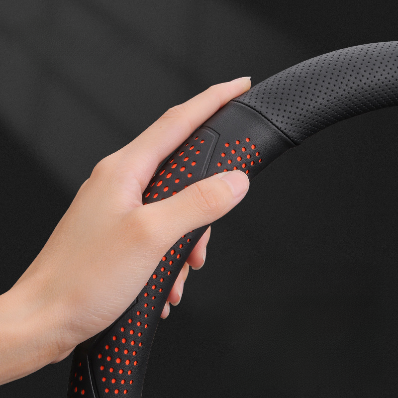 Ултратънък, дишащ калъф за волан от естествена кожа с неплъзгащ се захват