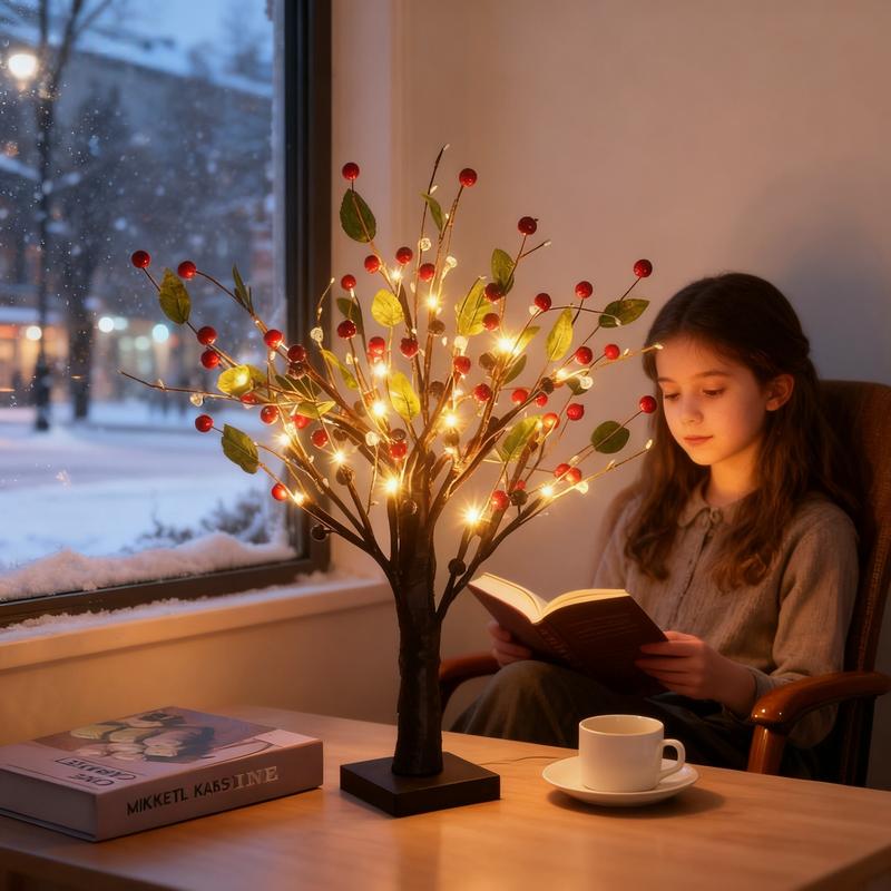 LED лампа за празнично дърво с горски плодове