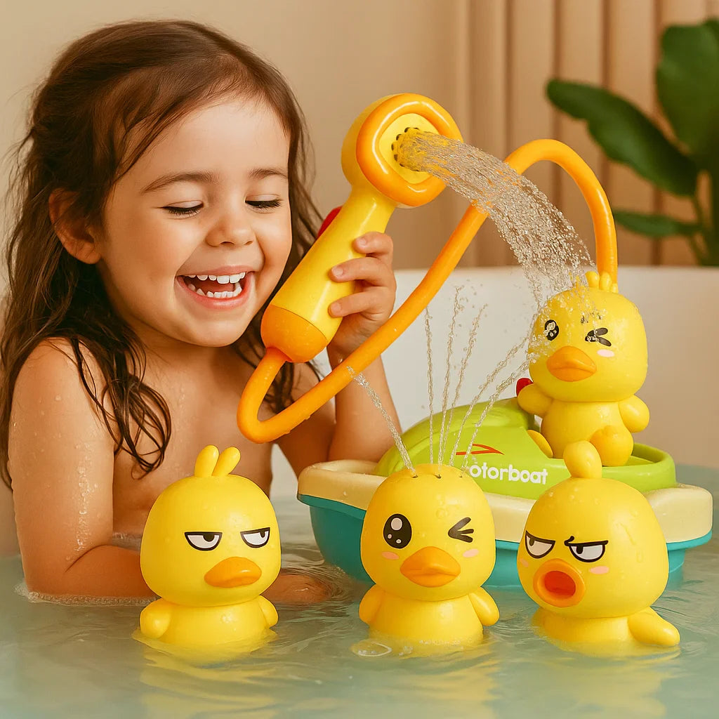 🦆 Електрическа водна играчка с патешка лодка – плискаща вода и интерактивно забавление! 💦
