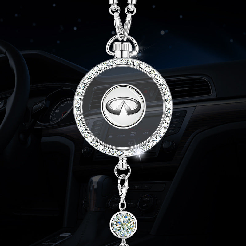 Висулка с лого за ароматерапия за кола, изработена от метал и диаманти