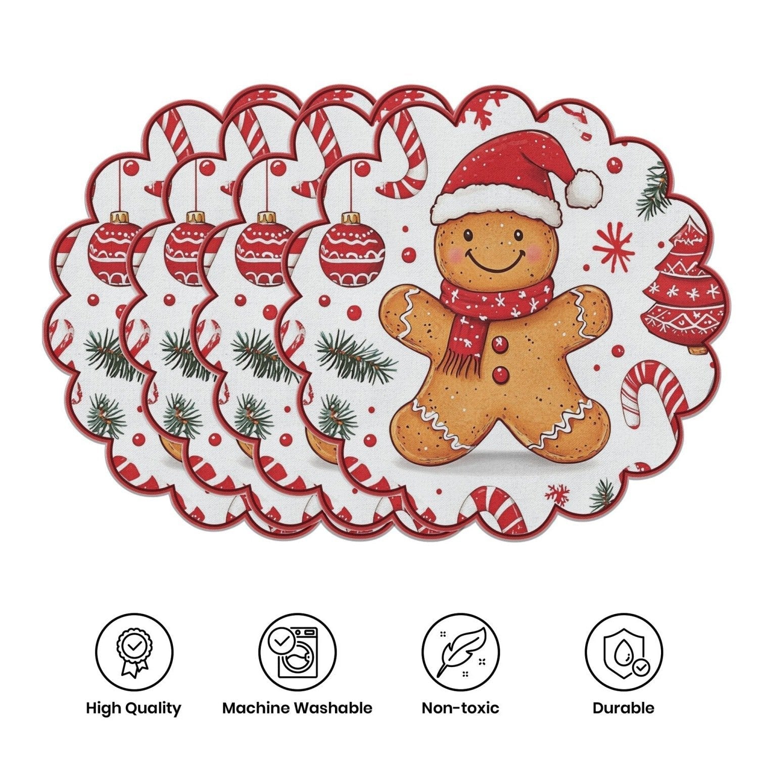 10 бр. Зимни подложки за хранене във формата на коледни звезди и шишарки, подложки за маса, изработени от неплъзгаща се материя