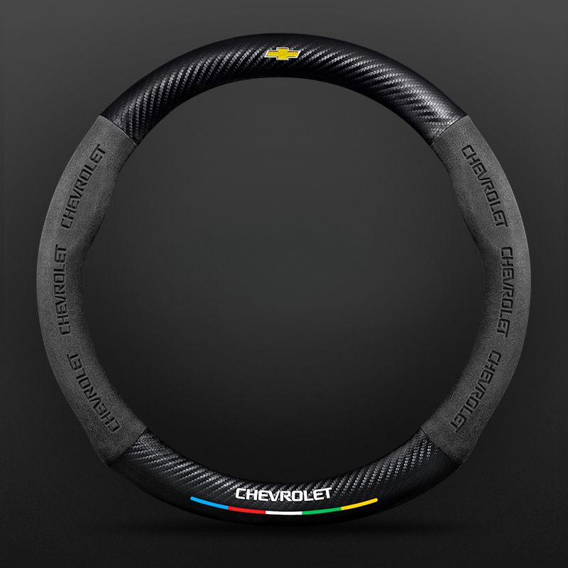 TrackVibe | Черен калъф за волан от карбонов велур – противоплъзгащ и устойчив на износване