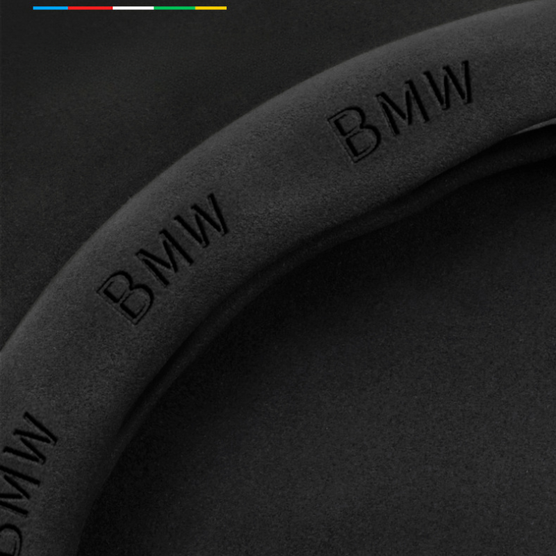 TrackVibe | Черен калъф за волан от карбонов велур – противоплъзгащ и устойчив на износване