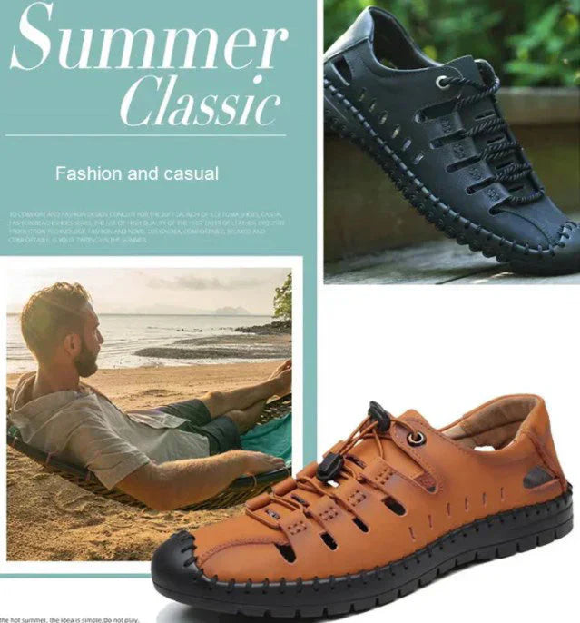 🔥Кожени сандали с затворени пръсти👞