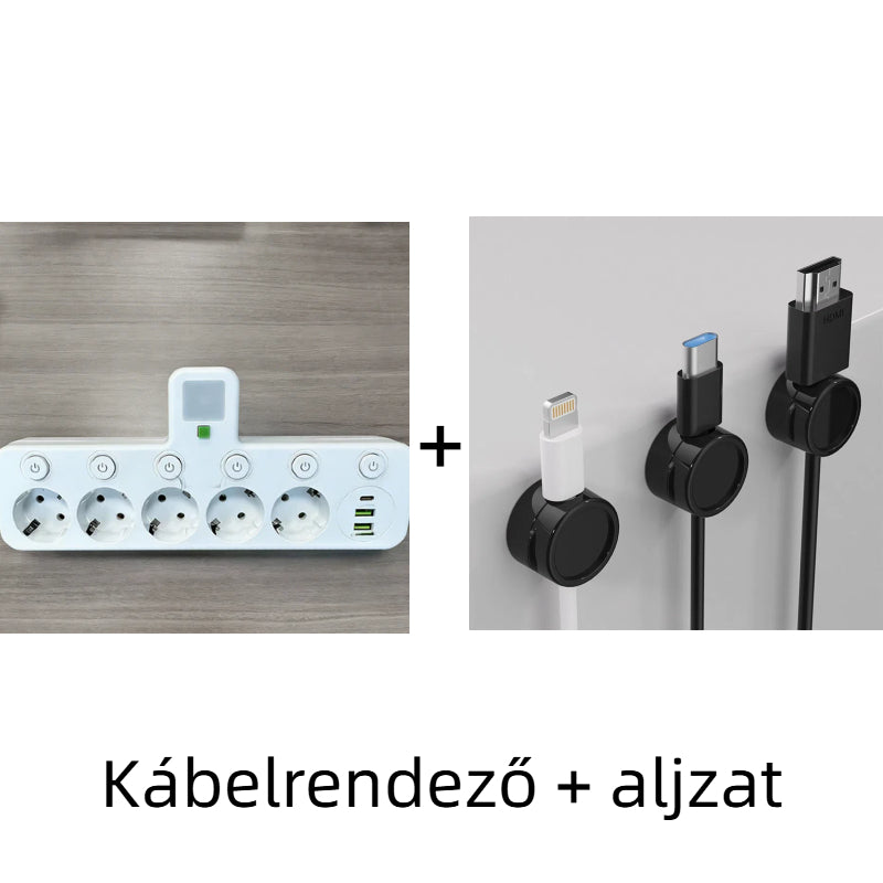 🔌⚡Интелигентен захранващ кабел с USB портове (EU щепсел)