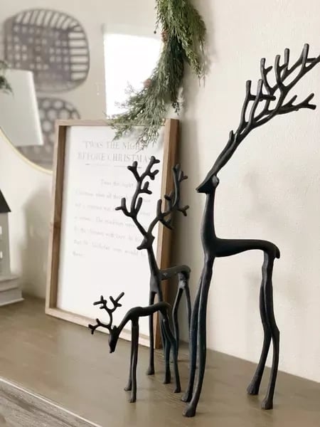 🎅Karácsonyi bestseller 🦌 Fekete rénszarvas figura, karácsonyi dekoráció