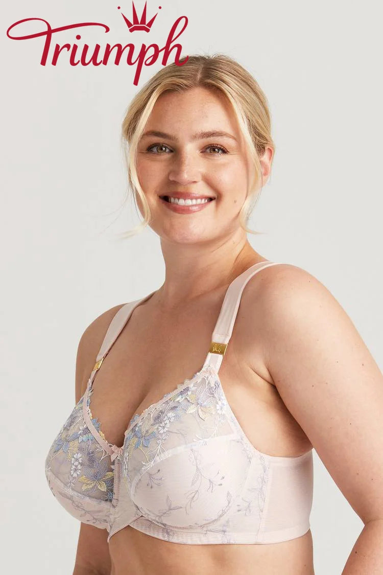 Triumph - 3 бр. (75A-120H) 💝 - Романтичен двоен сутиен с бродерия
