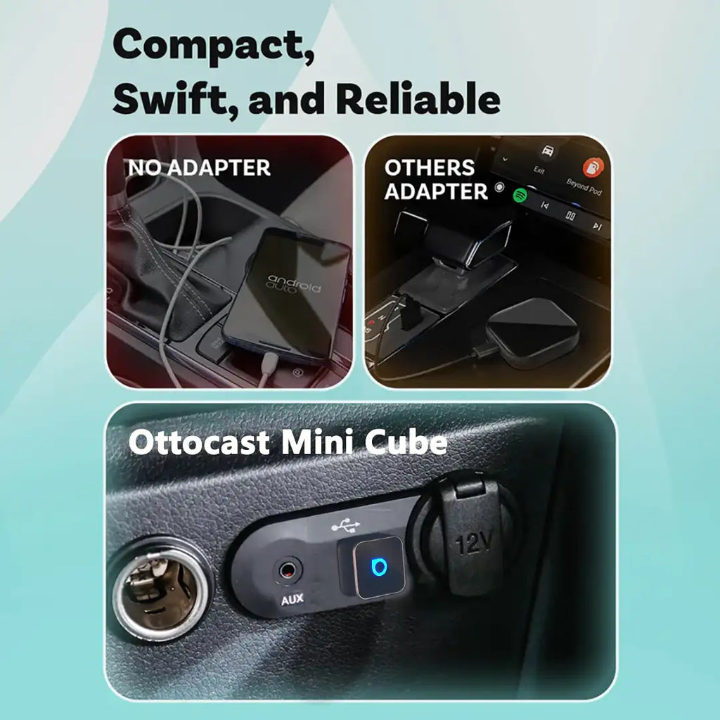 Безжичен CarPlay Android Auto адаптер Ottocast Mini 3.0 Ultra Cube