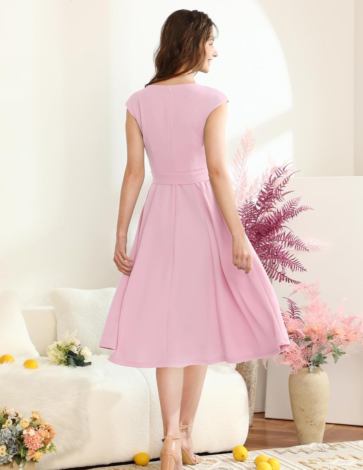 Коктейлни рокли DRESSTELLS за жени, официални сватбени рокли, скромни бални рокли за църковен прием през 2025 г.