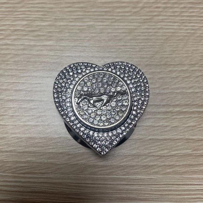 Гореща разпродажба 2025 г.🔥Защитен калъф за стартиране с един бутон във формата на сърце, инкрустиран с диаманти