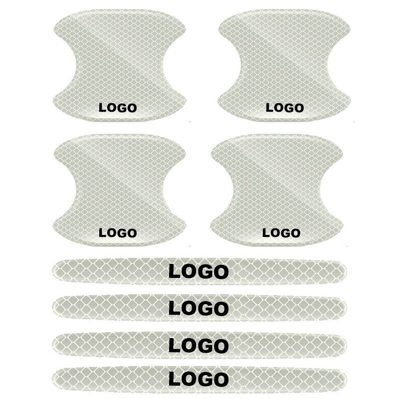 Стикер за дръжка на вратата на автомобил (панел на вратата + лента против сблъсък / комплект от 8 броя)