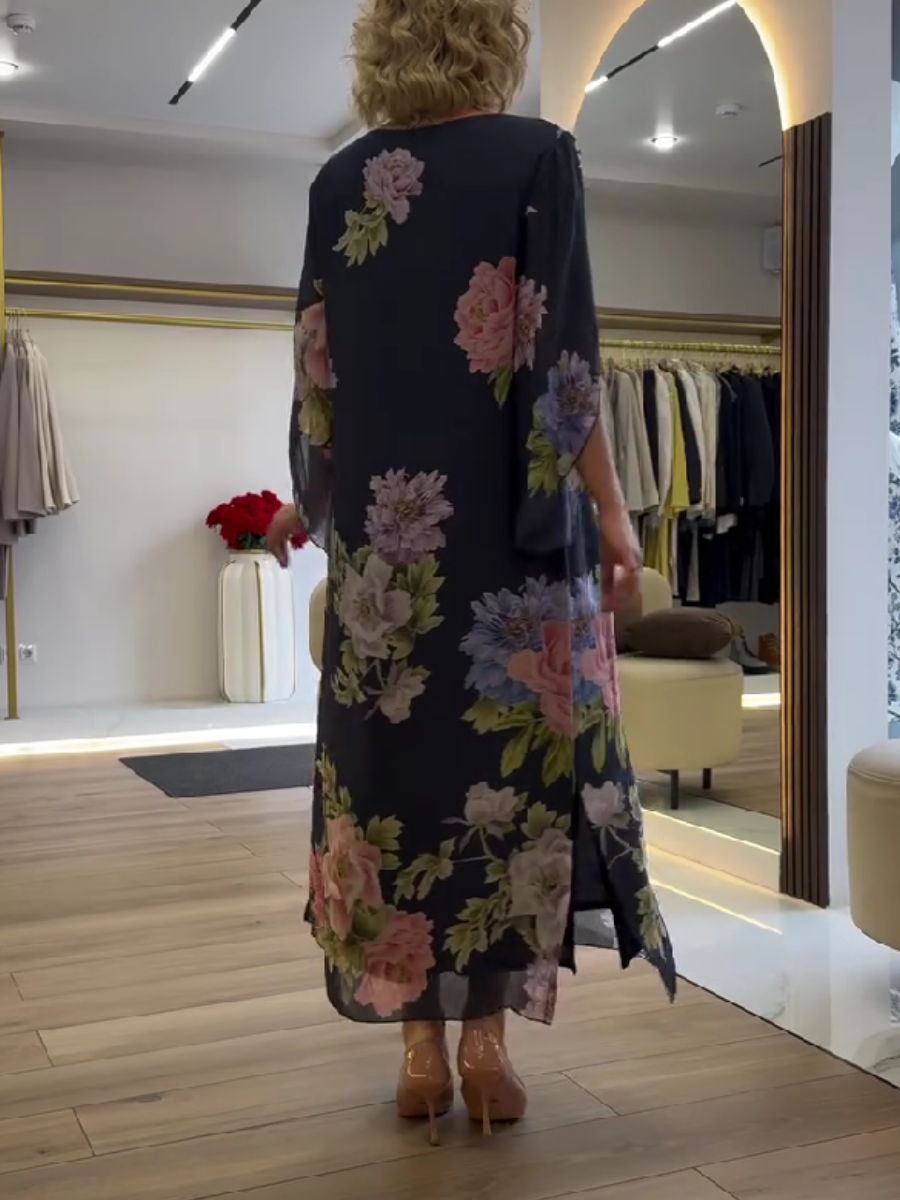 Уникална макси рокля с флорален принт