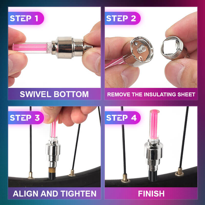 🌈 💡 Водоустойчиви LED светлини за джанти 【✨ 1+3 безплатно】