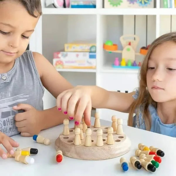 【👶Fejleszd gyermeked logikus gondolkodását és erősítsd a családi kapcsolatokat】Fából készült memória- és színező játékok gyerekeknek és felnőtteknek