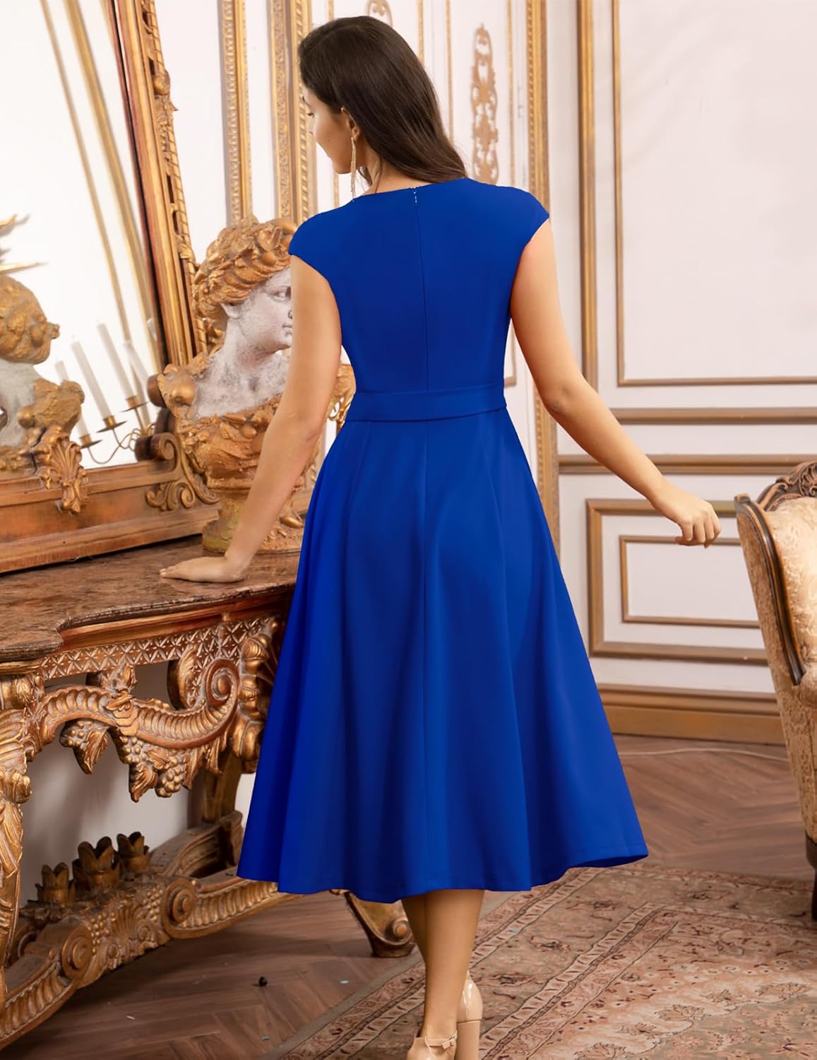 Коктейлни рокли DRESSTELLS за жени, официални сватбени рокли, скромни бални рокли за църковен прием през 2025 г.