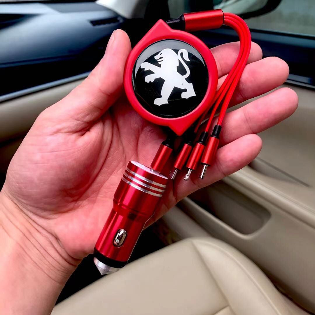 3 в 1 прибиращ се кабел за данни за кола + безплатно зарядно за кола